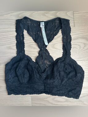 Free People Black Lace Racerback Bralette